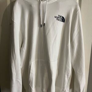 The North Face White Hoodie with Drawstring and Logo